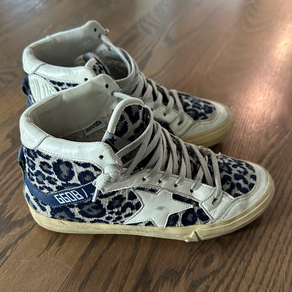 Golden Goose Leopard-print velvet high-top trainers size 35 EU/ IT - Picture 4 of 8